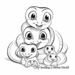 Anaconda family: mother and babies coloring pages 1