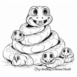 Anaconda family: mother and babies coloring pages 2