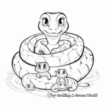 Anaconda family: mother and babies coloring pages 3