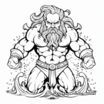 Ancient Poseidon Greek God of Sea Coloring Pages 2