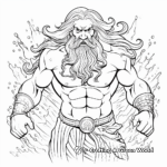 Ancient Poseidon Greek God of Sea Coloring Pages 3