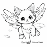 Angel Cat: Heavenly Flying Cats Coloring Sheets 1
