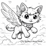 Angel Cat: Heavenly Flying Cats Coloring Sheets 3