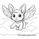 Angel Cat: Heavenly Flying Cats Coloring Sheets 4