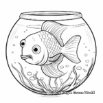 Angelfish in a Fishbowl Coloring Page 1