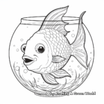 Angelfish in a Fishbowl Coloring Page 2