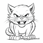 Angry Hissing Cat Coloring Pages 1