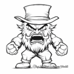 Angry Leprechaun Guarding His Gold Coloring Pages 2