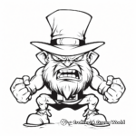 Angry Leprechaun Guarding His Gold Coloring Pages 3