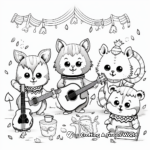 Animal Music Jam Party Coloring Pages 3