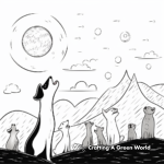 Animals Howling at the Moon Coloring Pages 1