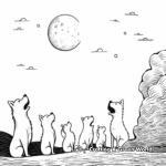 Animals Howling at the Moon Coloring Pages 2