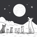 Animals Howling at the Moon Coloring Pages 4