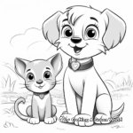 Animated Puppy and Kitten Coloring Pages for Kids 2