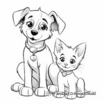 Animated Puppy and Kitten Coloring Pages for Kids 3