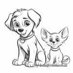 Animated Puppy and Kitten Coloring Pages for Kids 4