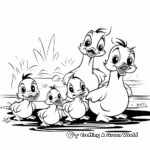 Animated Style 5 Little Ducks Coloring Sheets for Kids 1