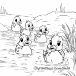 Animated Style 5 Little Ducks Coloring Sheets for Kids 2