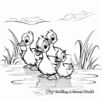 Animated Style 5 Little Ducks Coloring Sheets for Kids 4