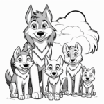 Animated Wolf Family Coloring Pages: Fun for Kids 1