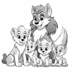 Animated Wolf Family Coloring Pages: Fun for Kids 2