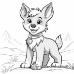 Animated Wolf Pup Coloring Pages for a cartoon effect 1