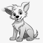 Animated Wolf Pup Coloring Pages for a cartoon effect 2