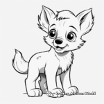 Animated Wolf Pup Coloring Pages for a cartoon effect 3