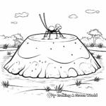 Ant Hill Scene: Nature-Based Coloring Pages 1