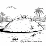 Ant Hill Scene: Nature-Based Coloring Pages 3