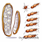 Ant Life Cycle Coloring Pages: Egg, Larva, Pupa, and Adult 3