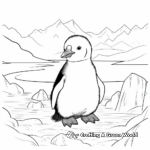 Antarctica Habitat: Baby Penguin Coloring Pages 1