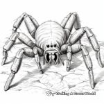 Antique-Style Tarantula Engraving Coloring Pages 2