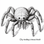 Antique-Style Tarantula Engraving Coloring Pages 3