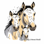 Appaloosa Horse Family Coloring Pages: Male, Female, and Foal 2