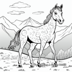 Appaloosa Horse with Mountains in the Background Coloring Pages 1