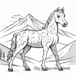Appaloosa Horse with Mountains in the Background Coloring Pages 2