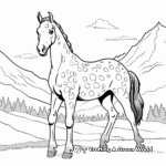Appaloosa Horse with Mountains in the Background Coloring Pages 4