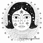 Aquarius Constellation and Star Map Coloring Pages 1