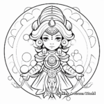 Aquarius with Birthstone Garnet Coloring Pages 1