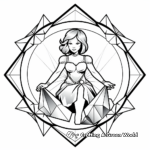 Aquarius with Birthstone Garnet Coloring Pages 3