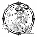 Aquarius with Birthstone Garnet Coloring Pages 4