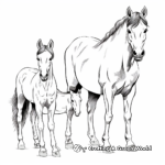 Arabian Horse Family Coloring Pages: Stallion, Mare, and Foal 1