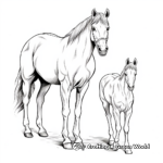 Arabian Horse Family Coloring Pages: Stallion, Mare, and Foal 3