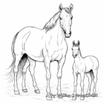 Arabian Horse Family Coloring Pages: Stallion, Mare, and Foal 4