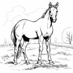 Arabian Horse in Pasture Coloring Pages 2