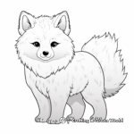Arctic Fox in the Snow Coloring Pages 1