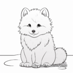 Arctic Fox in the Snow Coloring Pages 2