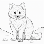 Arctic Fox in the Snow Coloring Pages 3