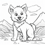 Arctic Wolf Pup Coloring Pages 1